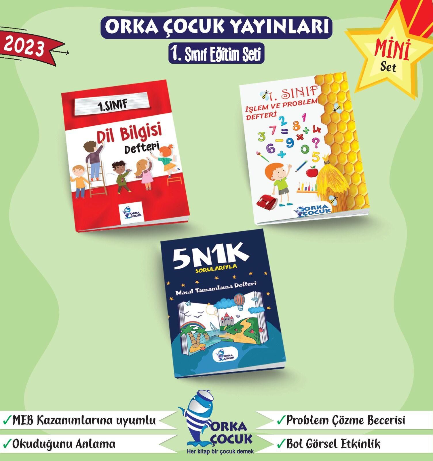 1. Sınıf Eğitim Seti Mini Set (3 Kitap) (Orka Çocuk Yayınları)