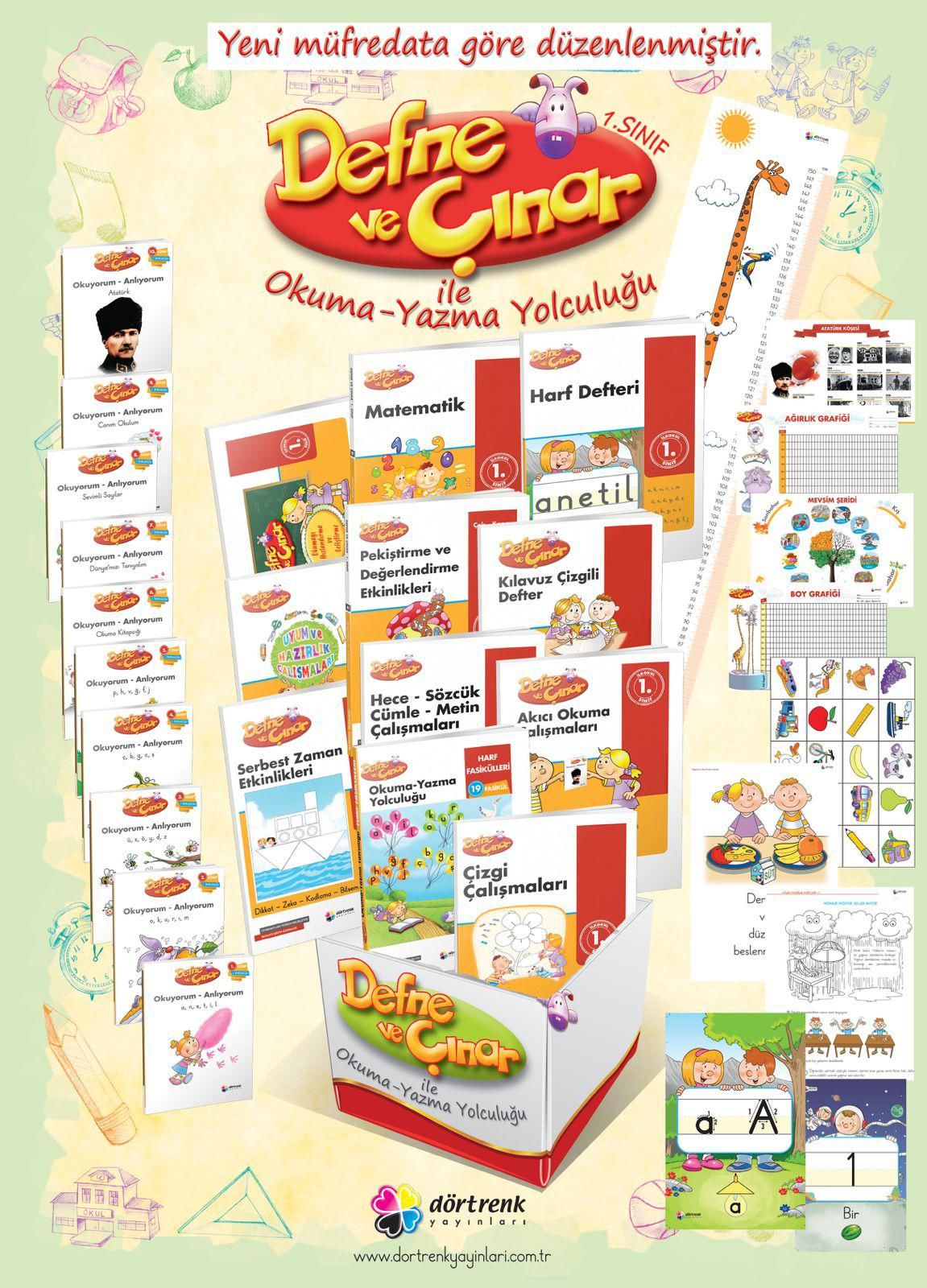 DEFNE VE ÇINAR OKUMA YAZMA SETİ (ÇANTALI) YENİ - 2025/2026